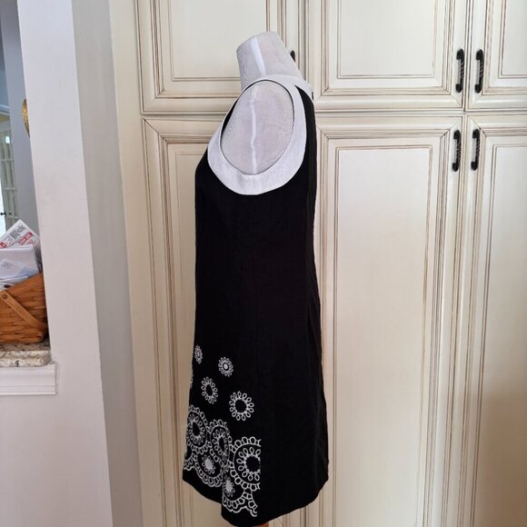 J. Howard Women's Black and White Sleeveless Fit and Flare Dress - Sz 10 - Picture 4 of 9